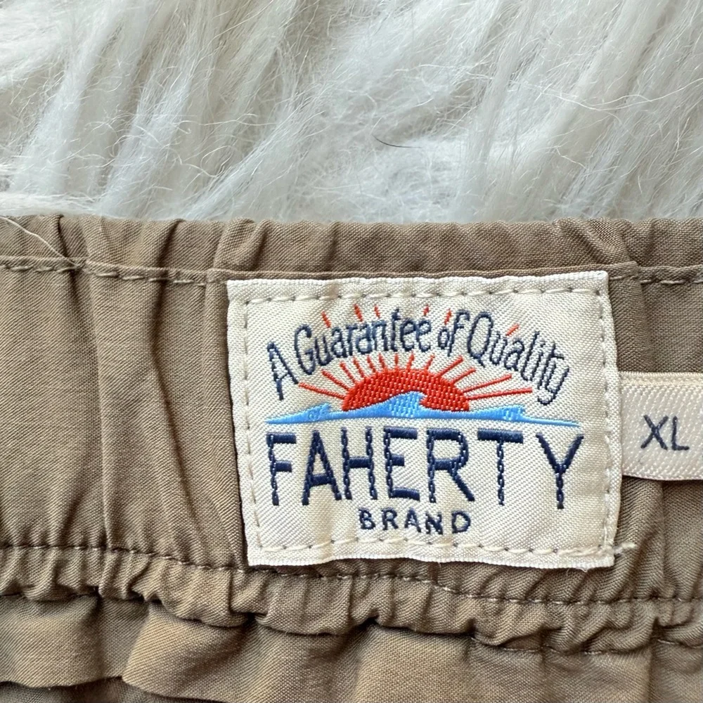 Faherty Rockpoint Belted Cotton-Blend Shell Hybrid Shorts Tan Brown XL